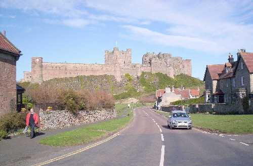 Bamburgh village is dominated by its Castle.