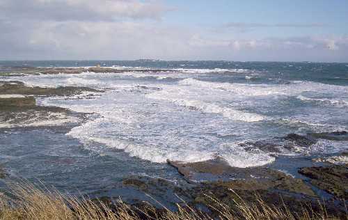 Stormy days can be impressive too, looking out to the Farne Islands.