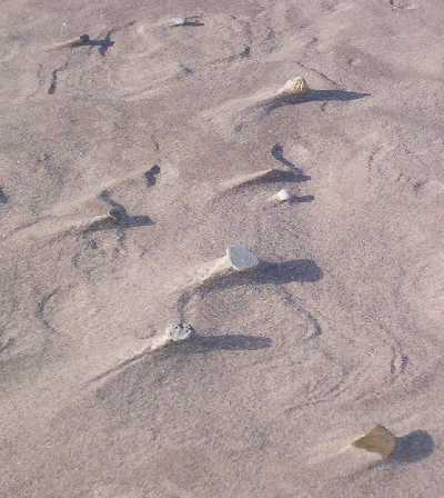 Pebble pillars.