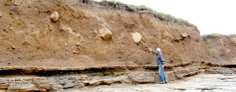 Soil and rocks below the golf course.