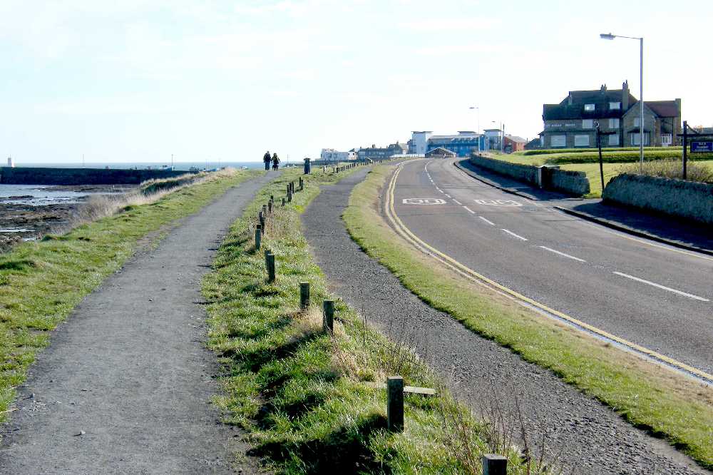 The Bamburgh road and path.