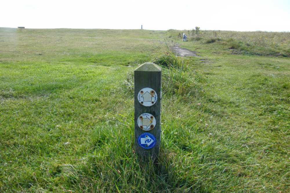 Path junction post.