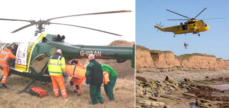 Great North Air Ambulance and RAF Rescue.